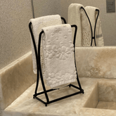 Porta Toalha Lavabo Black Aço Preto - Ela Decora